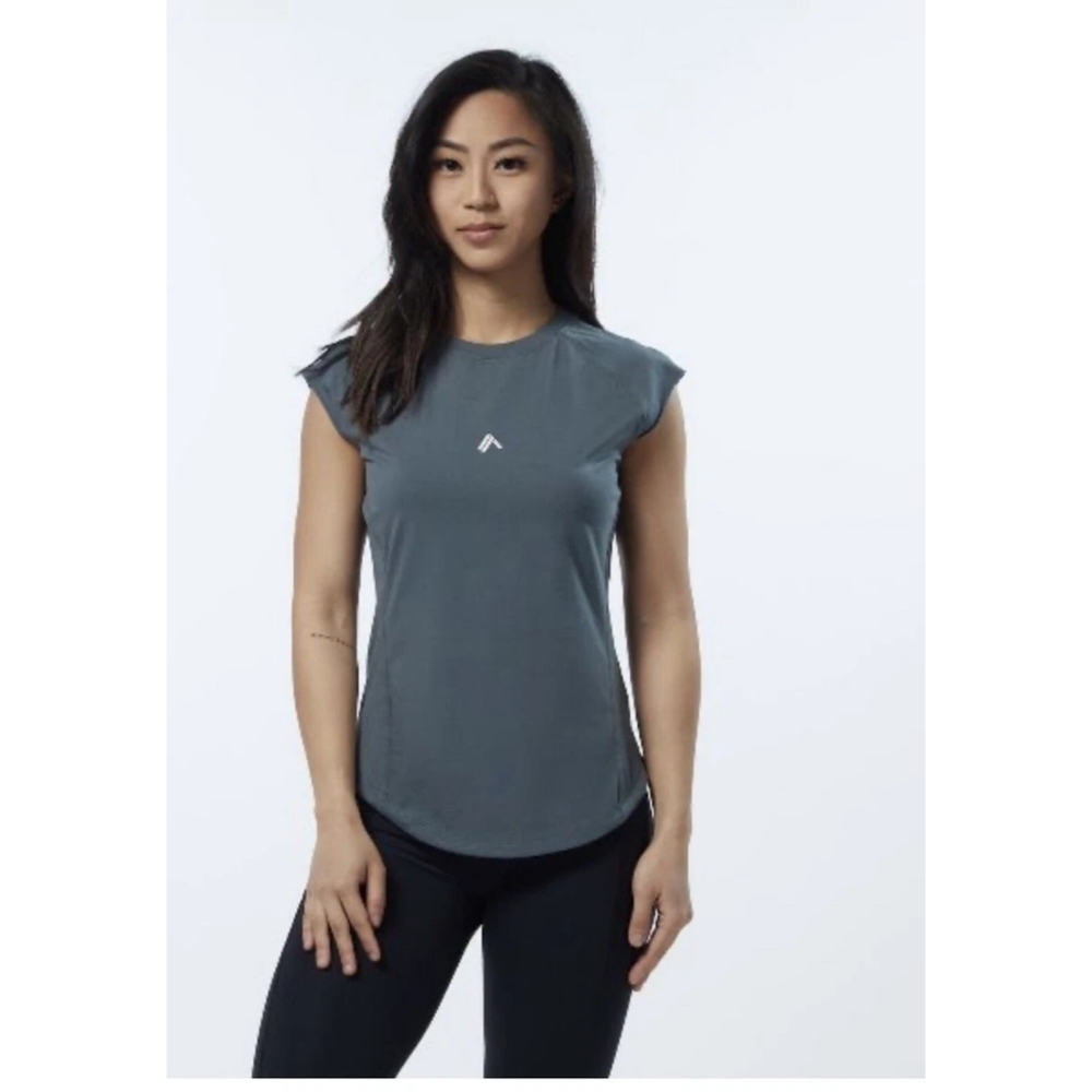 NWT Alphalete Womens Velocity Charcoal Sleeveless Muscle Tee Tank Size S New
